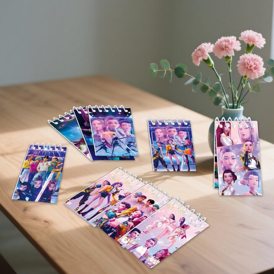 10 Stück Huntrix Kpop Dämonenjäger Notizbücher mit Anime Muster Softcover, Multicolor, B x H: 10 x 6 cm - Bild 3