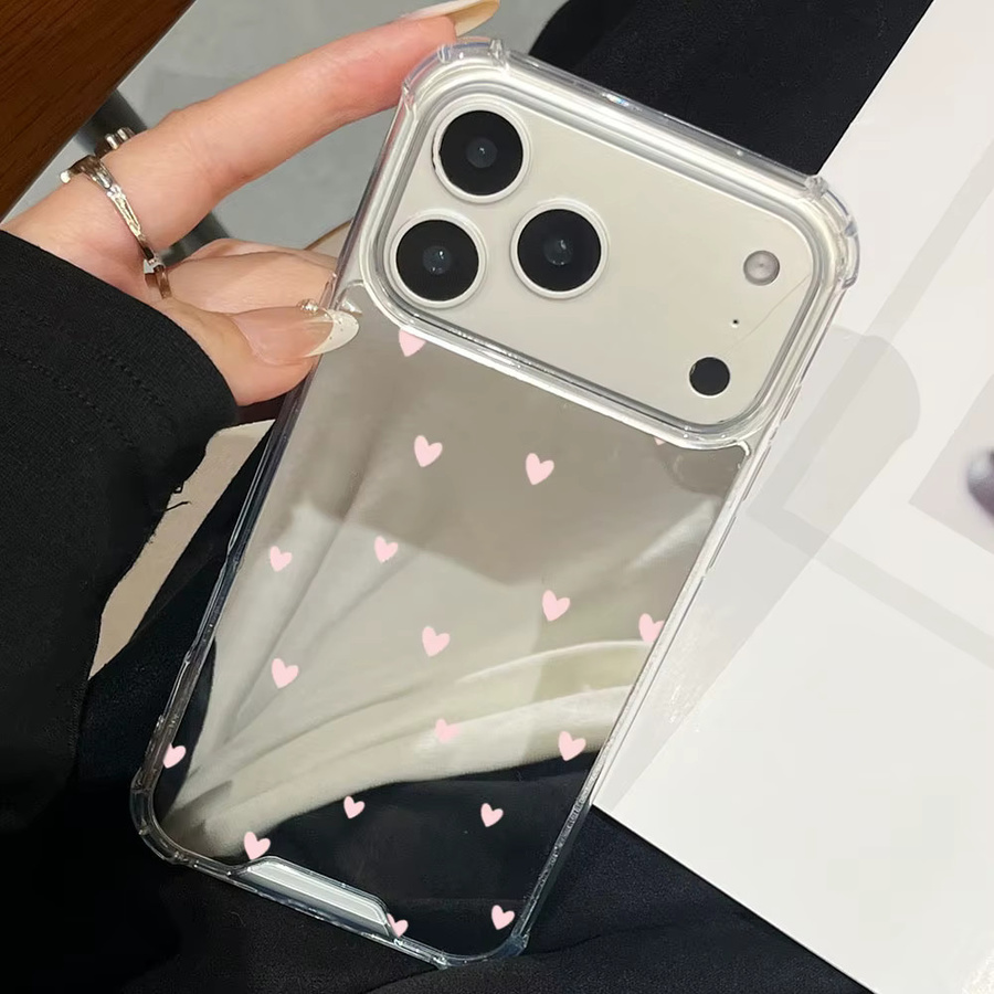 Apple iPhone Handyhülle mit Süße Liebe Herz Spiegel Design in Transparent - Bild 5