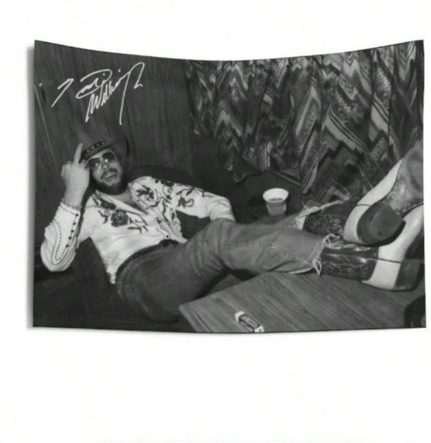 Hank Williams Jr. Wandteppich von JMG Household Supplies, Breite: 40 cm, Höhe: 60 cm - Bild 1