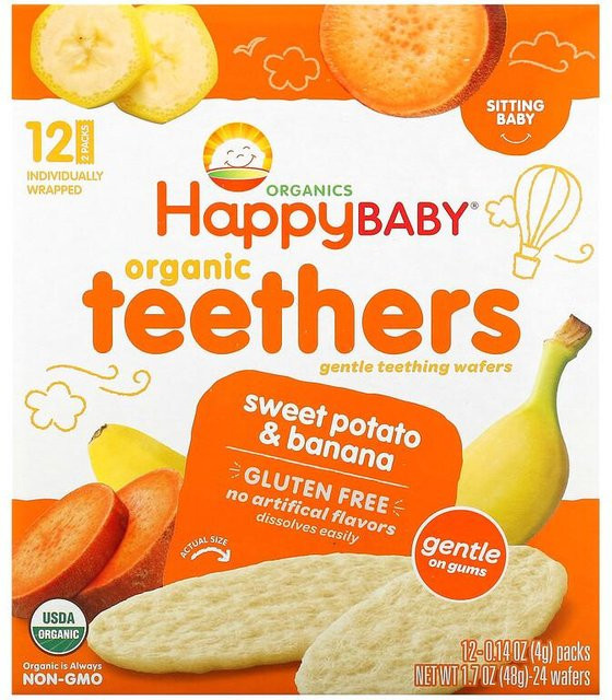 Happy Baby Bio-Beißwaffeln Süßkartoffel & Banane 12 x 4 g - Bild 1