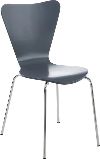 DELUKE Besucherstuhl BERLIN Konferenzstuhl und Bürostuhl aus Holz und Metall in Grau, B/T/H: 45 x 49 x 85 cm - Bild 1