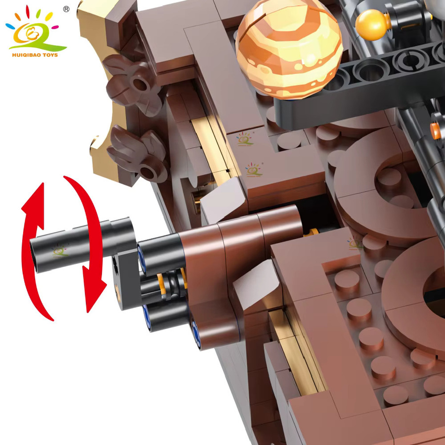 HUIQIBAO MOC Sonnensystem Orbit Planet Modell Baustein Set Multicolor Luft- und Raumfahrt Spielzeug für Kinder als Schreibtisch Dekoration - Bild 3