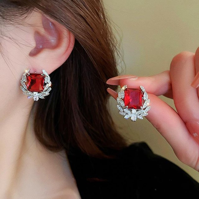 YIRAN Jewelry Ohrstecker, Zirkonia, Kristall, Kupfer, Schwarz, Damen - Bild 1