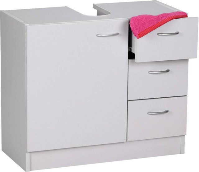 Waschbeckenunterschrank Wohnling in Weiß mit Türen und Schubladen, B/H/T: 30 x 54 x 63 cm - Bild 1