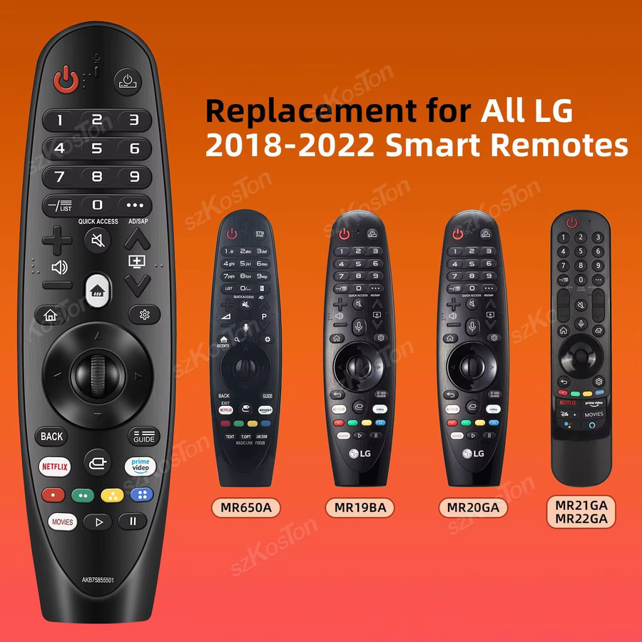 LG Ersatz-Fernbedienung MR20GA in Schwarz, kompatibel mit LG Smart TV UHD OLED QNED, IR-Fernbedienung ohne Sprachzeigerfunktion - Bild 2