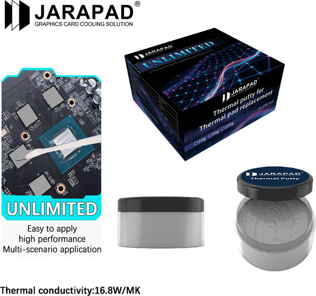 JARAPAD UNLIMITED Thermal Putty Grau 16,8 W/mk zur schnellen Kühlung von VGA GPU IC Prozessoren als Ersatz für Thermal Pads - Bild 1