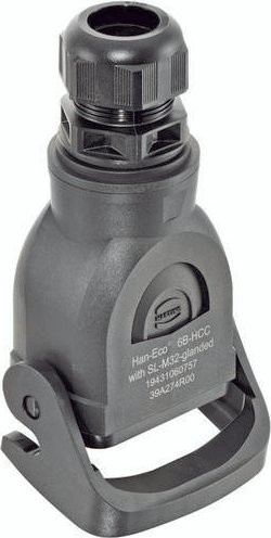 Harting Kupplungsgehäuse aus Kunststoff in Schwarz, Baugröße 19431060757 - Bild 1
