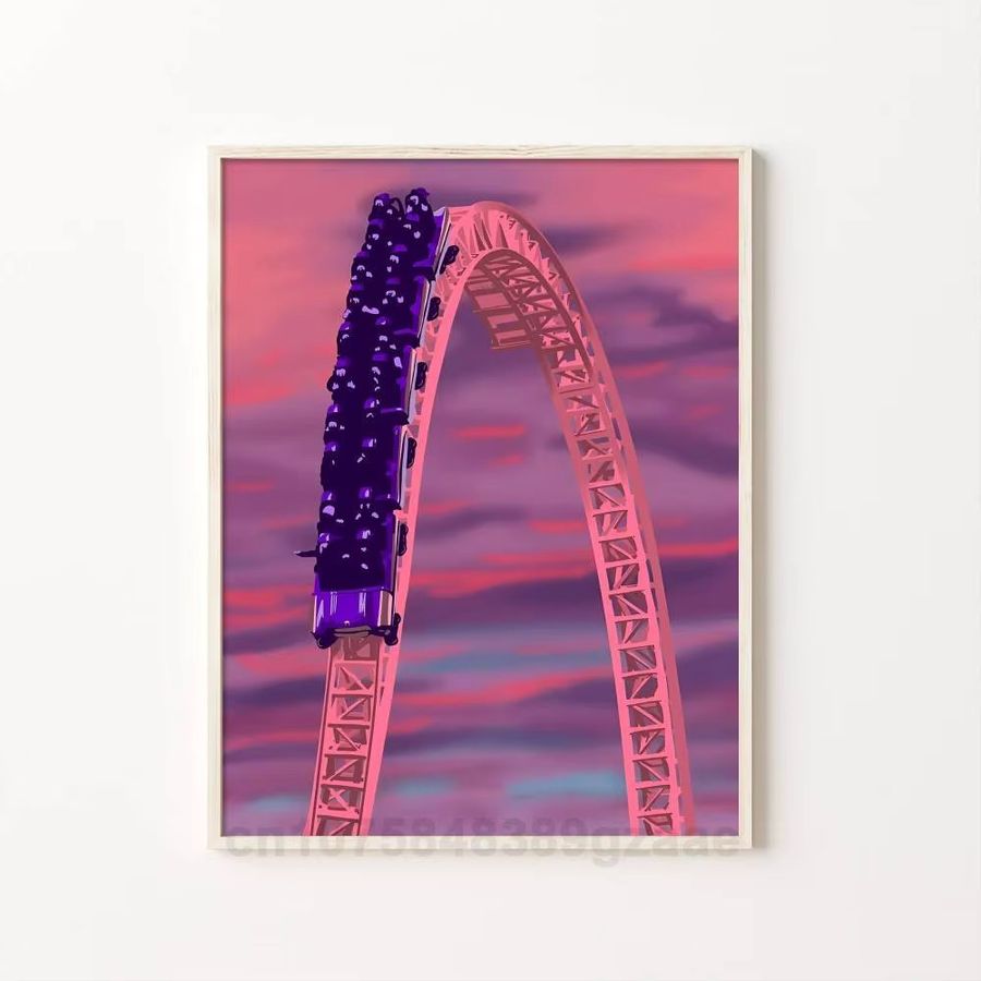Modernes Achterbahn Poster aus Papier für dein Wohnzimmer oder Restaurant als Wandkunst - Bild 6