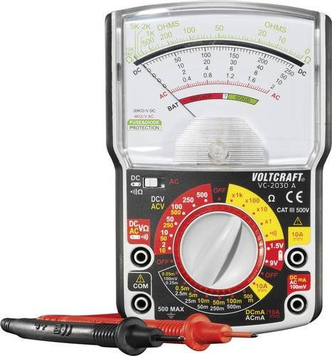 Voltcraft VC-2030A Analoges Hand-Multimeter CAT III 500V in Schwarz - Bild 1