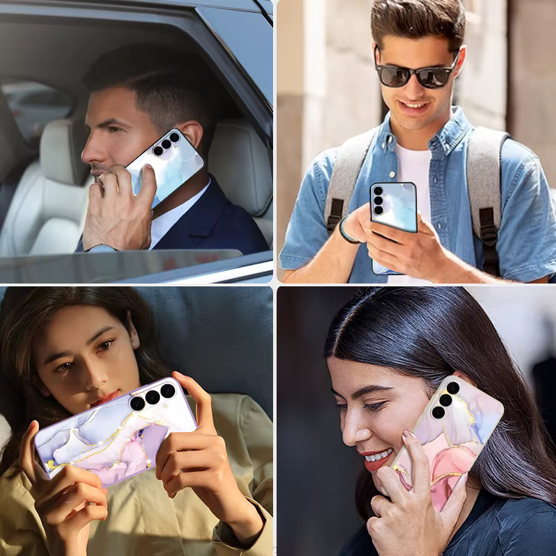 Sandstein-Marmor Magnet-Hülle für Samsung Galaxy S26 S25 S24 S23 S22 Ultra Plus S25FE mit MagSafe Wireless Charge und Lanyard-Funktion in Beige - Bild 3