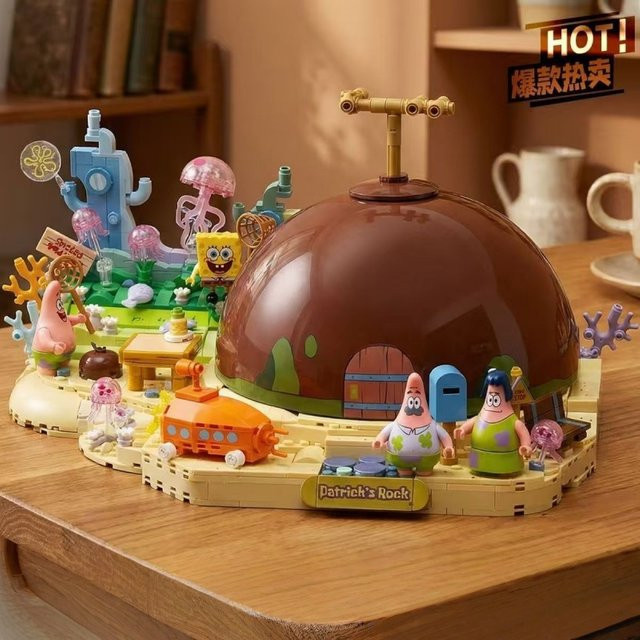 AREAX SpongeBob Schwammkopf Baustein, Montage DIY Puzzle Spielzeug - Bild 1
