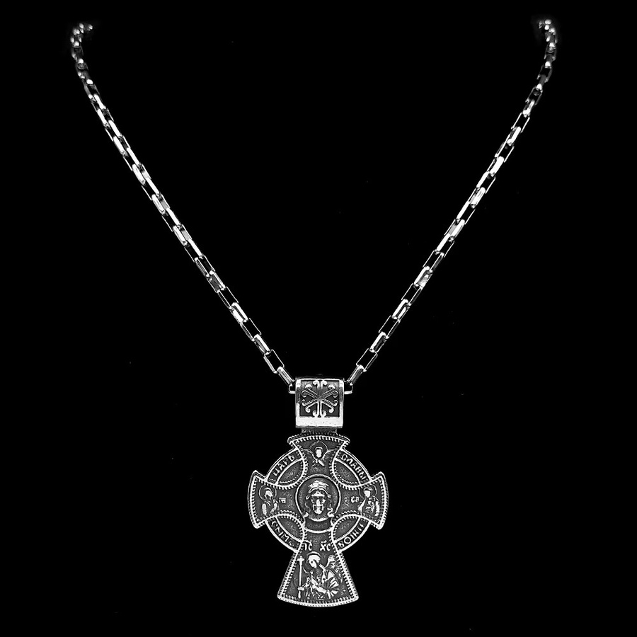 JYTF Anhänger Halskette, Jesus Kruzifix Kreuz, Edelstahl, Silber, Unisex - Bild 2