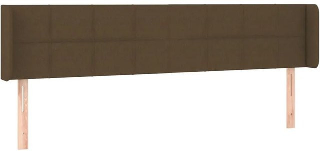 vidaXL Kopfteil mit Ohren in Dunkelbraun aus Stoff, B/T/H: 163 x 16 x 78/88 cm - Bild 1