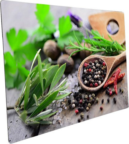 mySPOTTI Mini-Spritzschutz Salt + Pepper aus Aluverbund in Rot, Braun oder Weiß, B/T/H: 41,0 x 59,0 cm - Bild 1