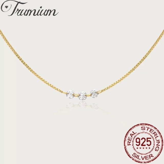 Tumium Halskette 925 Silber, 18K Vergoldet, Zirkonia, Damen - Bild 1