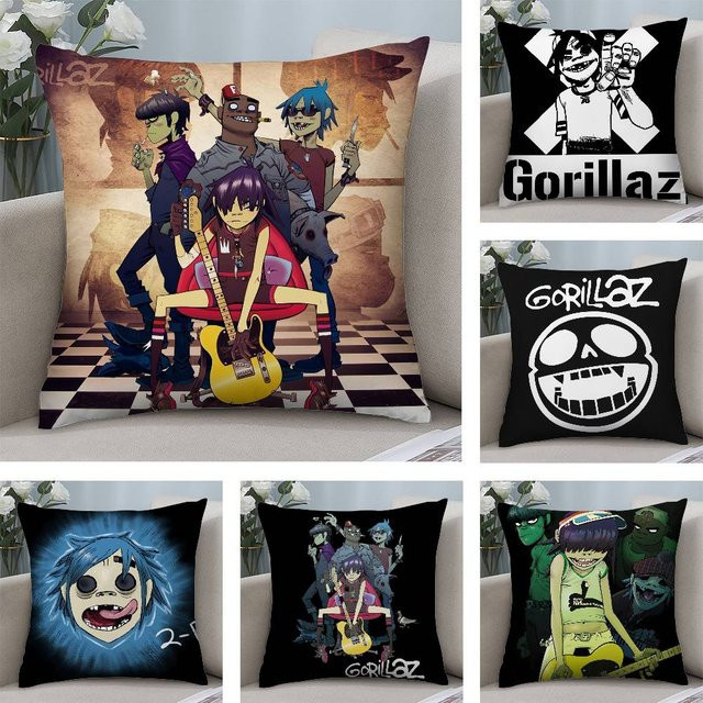 Gorillaz Band Kissenbezug quadratisch doppelseitig bedruckt zur Dekoration - Bild 1