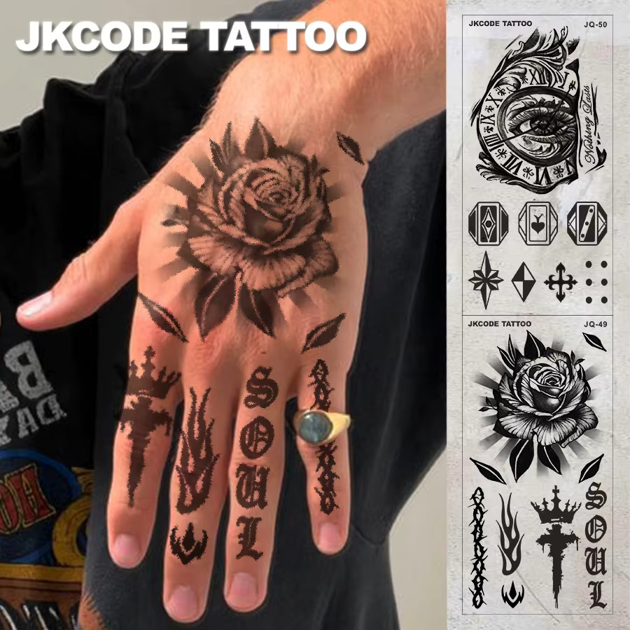 JKCODE TATTOO Arm-Tattoo-Set, 4-teilig, Street-Graffiti-Stil, wasserdicht - Bild 3