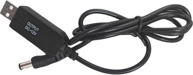 Gmarty USB-Boost-Konverter Kabel Schwarz für WLAN-Geräte mit DC 5,5 x 2,1 mm Anschluss 5 V auf 9/12 V - Bild 1