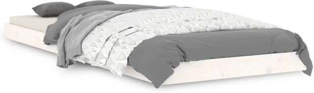vidaXL Massivholzbett aus Kiefer in Weiß, Small Single, B/T/H: 75 x 190 cm - Bild 1