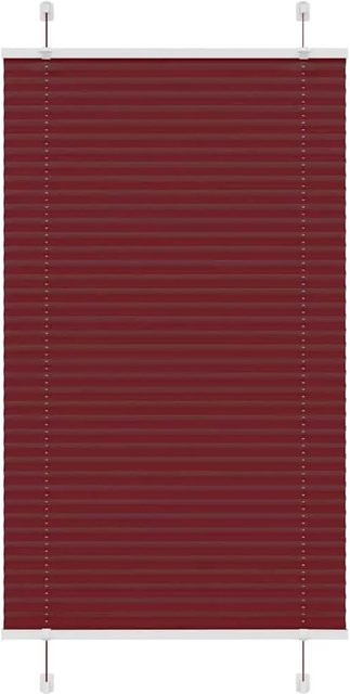 vidaXL Plissee Bordeauxrot, semi-transparent, Polyester, B: 70 cm, H: 150 cm - Bild 1