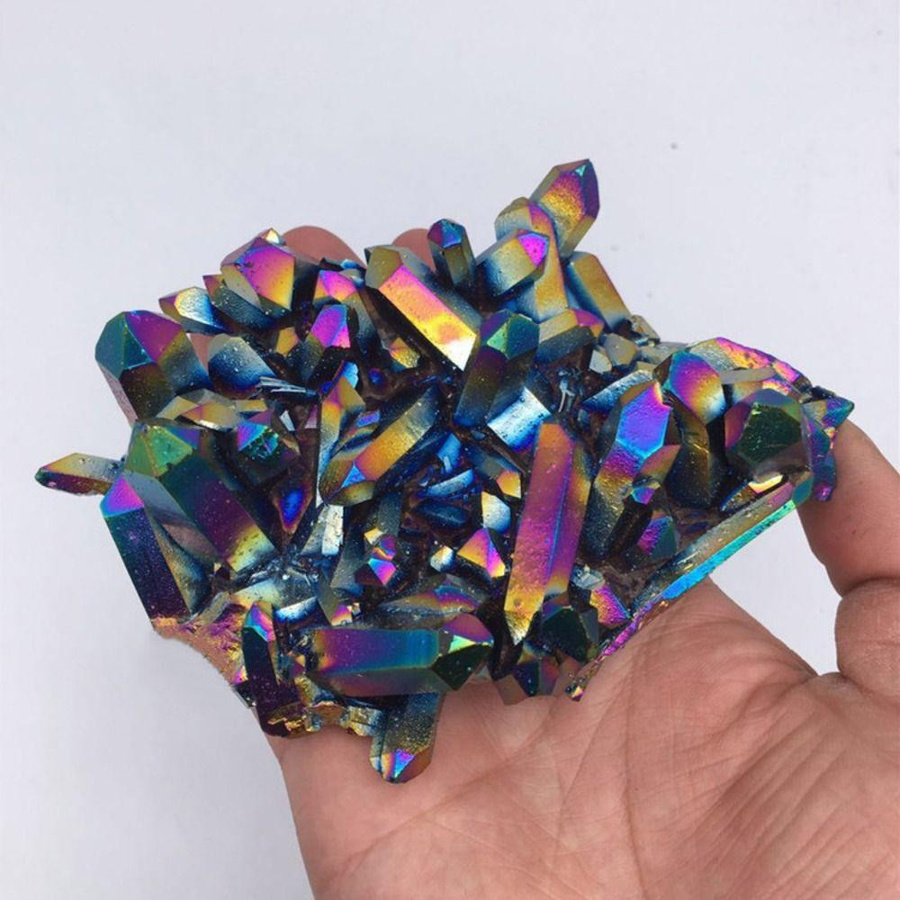 Regenbogen Titan Kristall Cluster von changxingqiao als Heilkristall und Reiki Stein in Multicolor - Bild 7