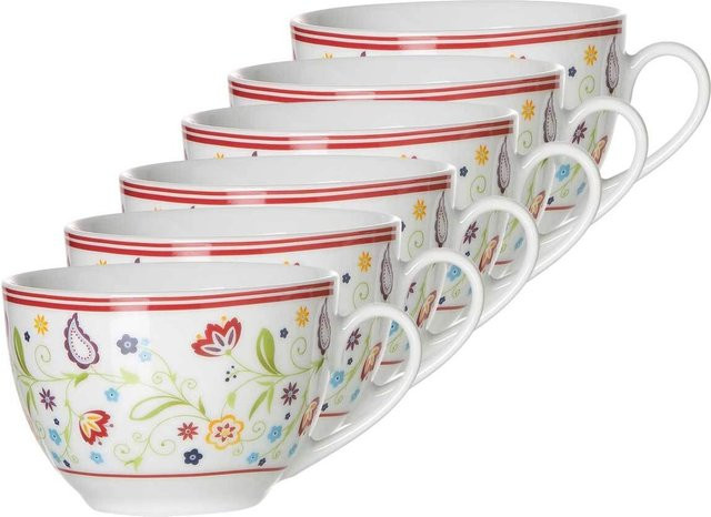 Ritzenhoff & Breker Kaffeetassen Shanti aus Porzellan Multicolor 6er Set mit 180 ml - Bild 1