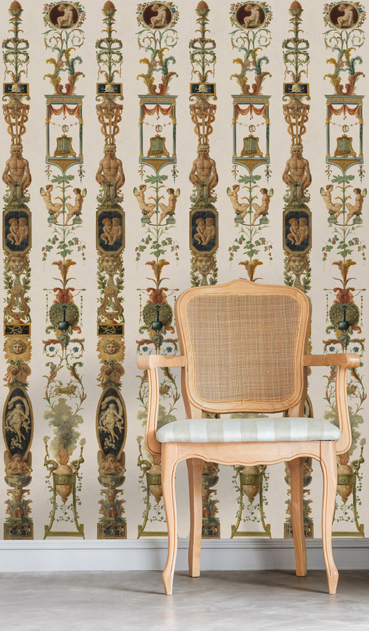 MINDTHEGAP Tapete Pilasters WP20191 in Beige und Multicolour mit floralem Design und Border-Elementen - Bild 1
