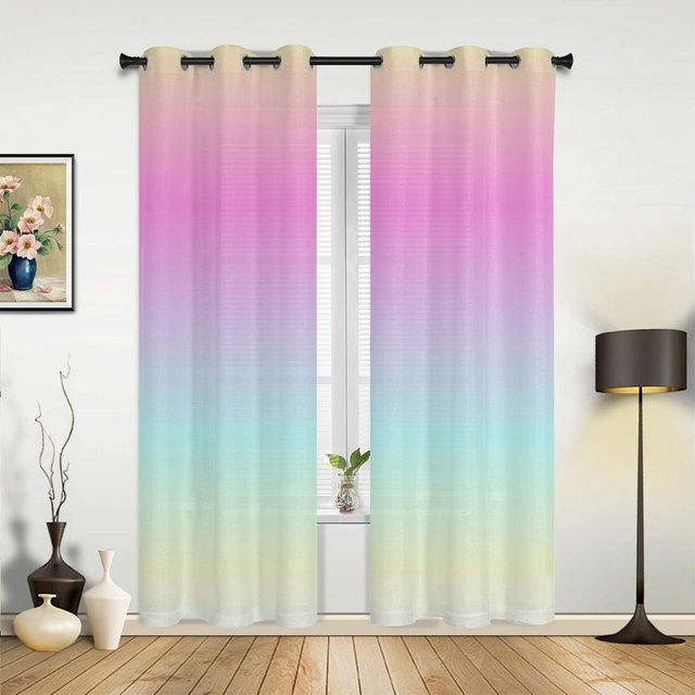 Candy Rainbow Stripes Vorhang mit Streifenmuster in Multicolour für Wohnzimmer, Schlafzimmer und Kinderzimmer, Breite: 135 cm, Höhe: 230 cm - Bild 1