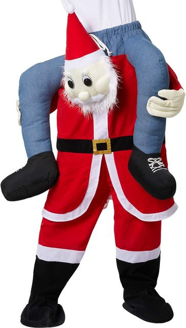 tectake Huckepack-Kostüm Weihnachtsmann, Rot, Plüsch / Textil - Bild 1