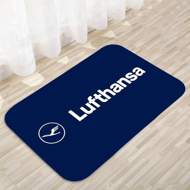 Lufthansa Fluggesellschaft Fußmatte als moderner Türvorleger in Blau, rutschfest und waschbar, B/T: 60 x 40 cm - Bild 1