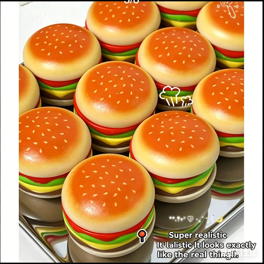 soulbao Magnetisches Stapelbares Fidget-Gadget, Burger-Design - Bild 3