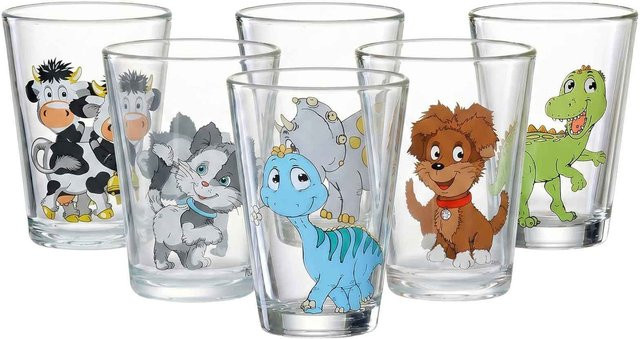 Ritzenhoff Kindergläser Tumbler Dino und Hoftiere, 6er Set, transparent, 200 ml - Bild 1
