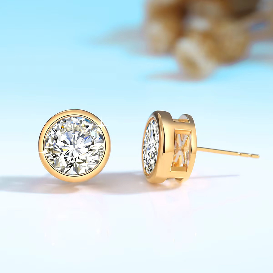 Szjinao Ohrstecker, 750 Gold, Moissanit, Brillant, Damen - Bild 2