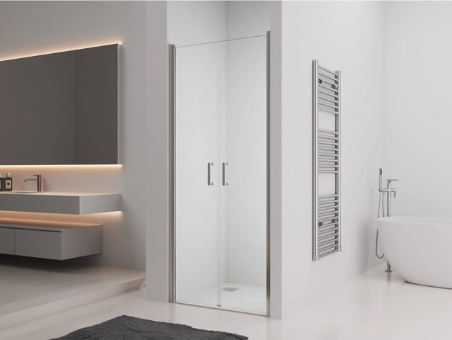 baliv Duschkabine DUK-80.61 Doppeltür aus Glas in Chrom Glänzend, Transparent, B: 80 cm, H: 195 cm, T: 0,6 cm - Bild 1