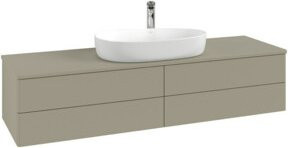 V&B Waschtischunterschrank Antao mit Frontstruktur in Grau und Weiß, B: 160 cm, T: 50 cm - Bild 1