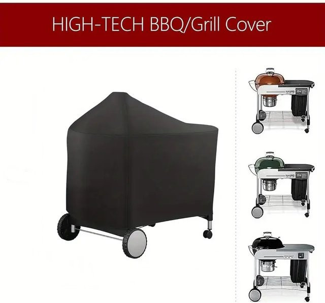 Weber Grillabdeckung für Performer Deluxe Holzkohlegrills, Schwarz, B: 101,0 cm, H: 65,0 cm, T: 55,88 cm - Bild 1