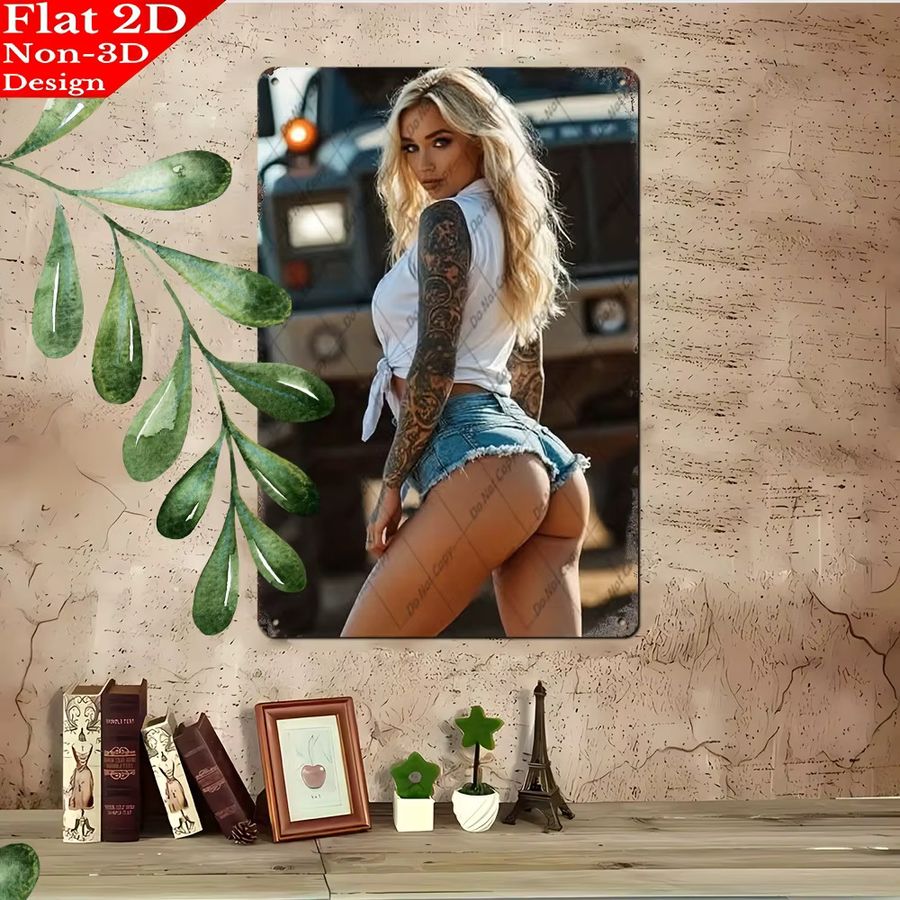 CIFBUY Retro Metallwandkunst Sexy Woman Aluminiumschild Portrait B/H: 20,3 x 30,5 cm - Bild 3