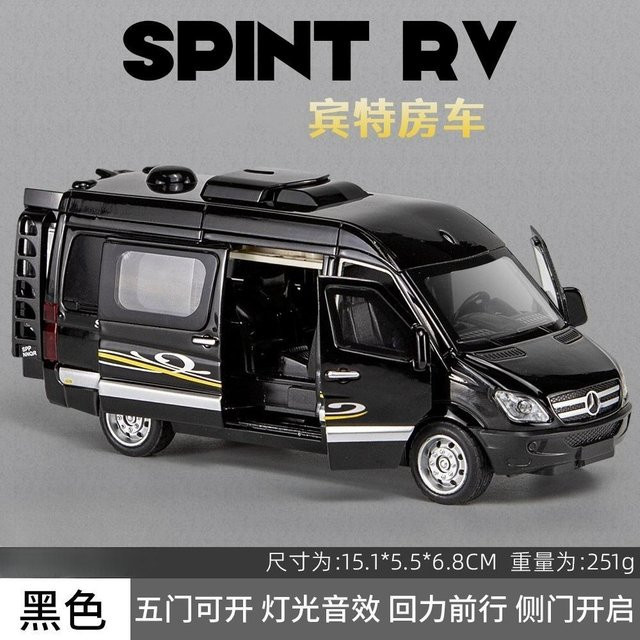 Linyi toy car Sprinter Wohnmobil, Spielzeug Auto Modell, 1:32, Metall, mit Licht, ab 14 Jahren - Bild 1