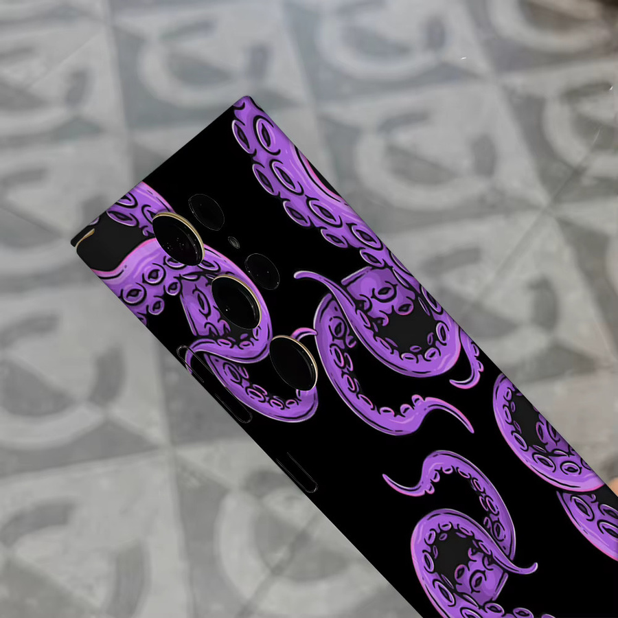 Stoßfeste Doppelschicht Handyhülle mit Oktopus-Tentakel Design für Samsung Galaxy S25 Ultra, S24, S23 Ultra und S23 Plus in Lila - Bild 5