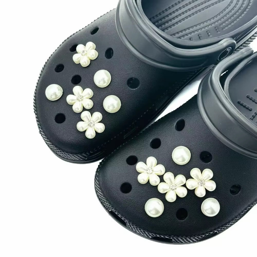 FHLDING Schuh Charm, Perle, Blume, Weiß, Damen - Bild 5