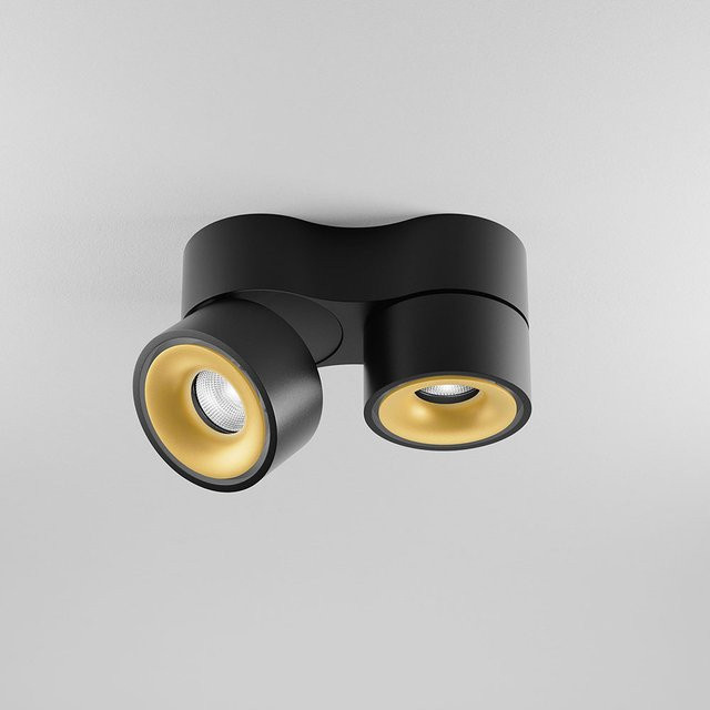 DLS Lighting Clippo Duo LED-Wand- und Deckenstrahler in Schwarz und Gold aus Aluminium mit dim2warm Technologie und Casambi Steuerung - Bild 1
