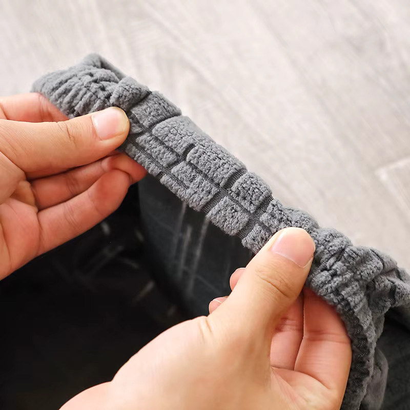 WANERQU Entenschnabel-Stuhlbezüge aus Jacquard in Grau für Esszimmerstühle mit gebogener Rückenlehne - Bild 5
