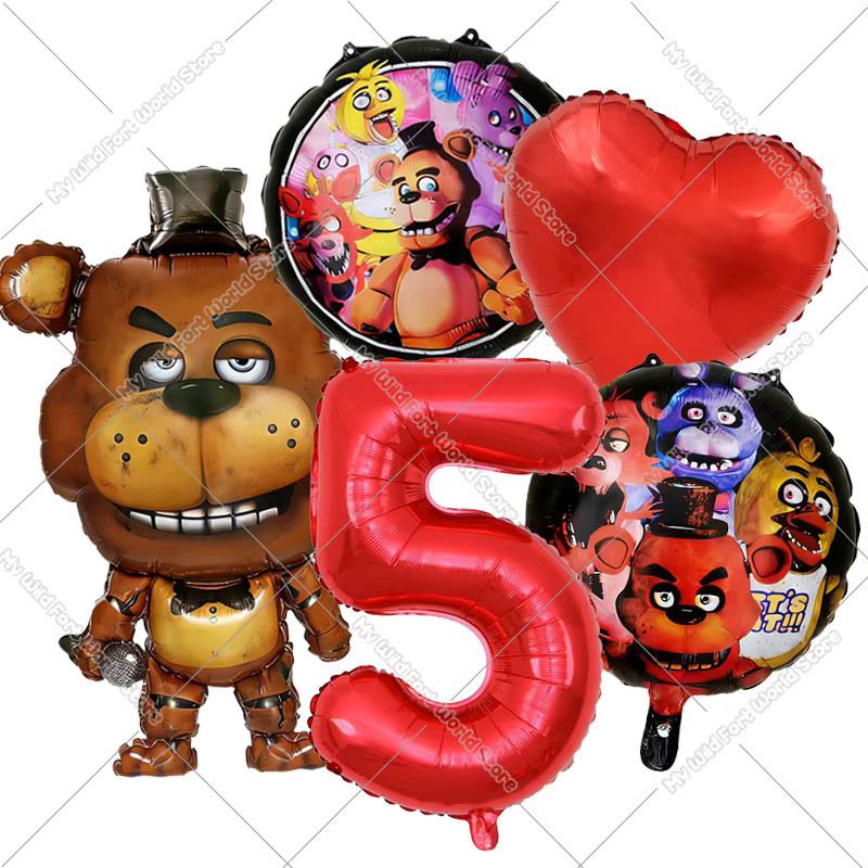 Potdemiel Five Nights at Freddy's Zahlenballons-Set aus Aluminiumfolie für deine Geburtstagsparty in Mehrfarbig - Bild 2