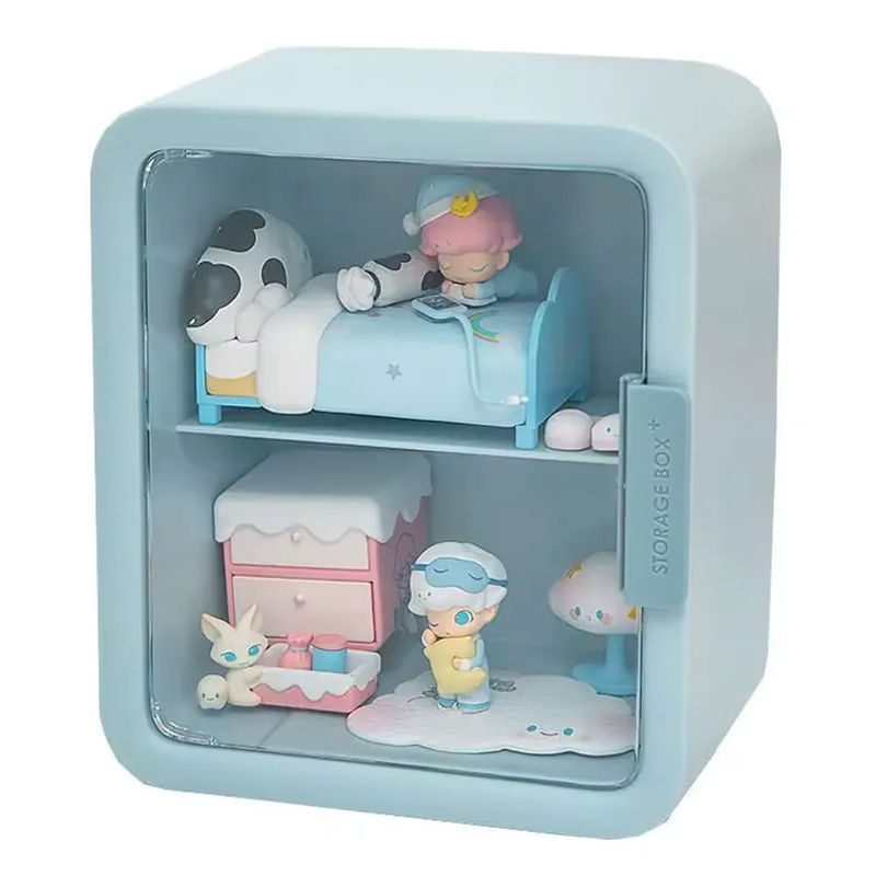 Transparente Blind Box Aufbewahrungsbox aus Kunststoff in Pink als handgefertigte Vitrine und Staubschutzständer für Ornamente - Bild 4