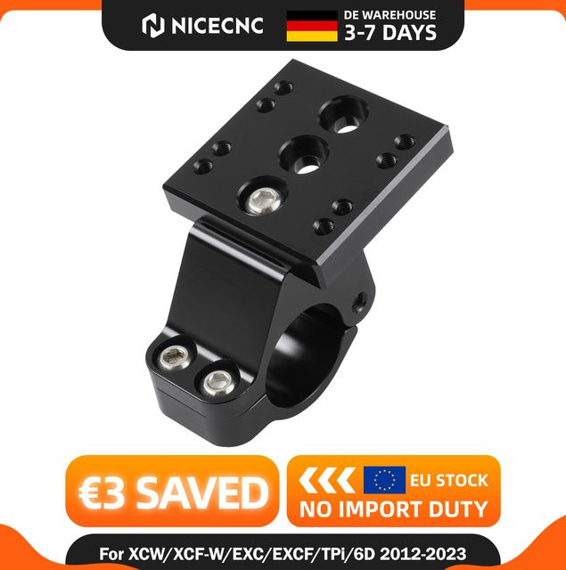 NICECNC GPS-Halterung 1-1/8 Zoll in Schwarz für KTM EXC, EXCF, XCW, SX, SXF und SMC R Modelle - Bild 1