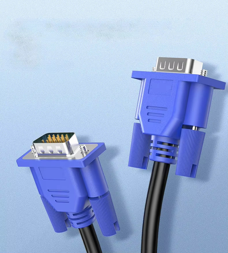 Ninth World VGA-Kabel Blau, 15-poliges VGA-HD-Videokabel mit 3 + 6 Stecker auf Stecker aus Vollkupfer für Computermonitor und Projektor - Bild 3