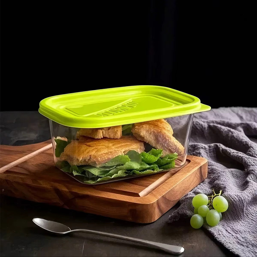 Stapelbare und wiederverwendbare rechteckige Frischhaltedosen aus Kunststoff mit Snap-Lid, transparent, mikrowellen- und gefrierschrankgeeignet, Breite: 16,0 cm, Tiefe: 10,0 cm, Höhe: 7,0 cm - Bild 3