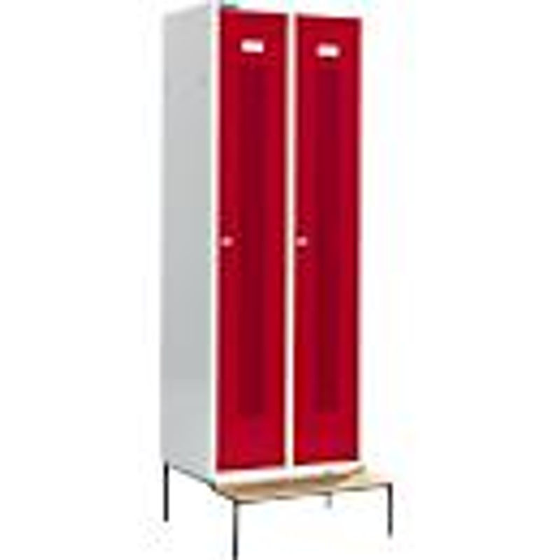 Schäfer Shop Select Kleiderspind mit Sitzbank, 2 Abteile, Zylinderschloss, Farbe: Rubinrot - Bild 2