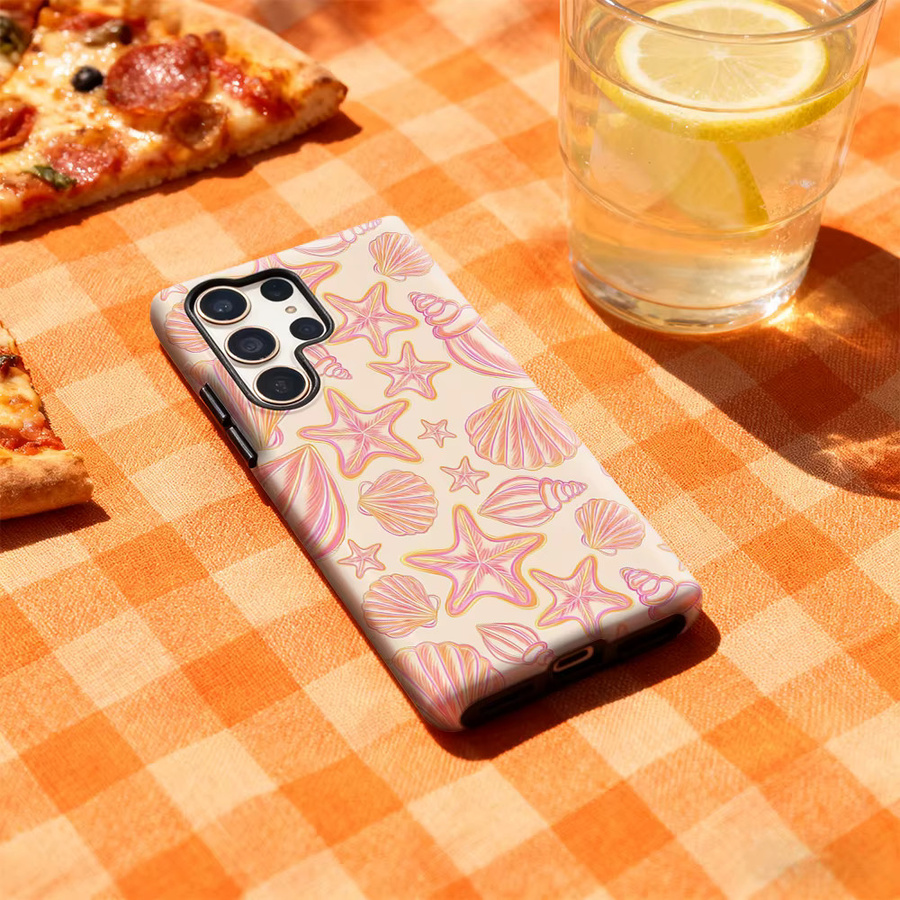 Samsung Handyhülle mit Pastell-Muscheln und Seestern für Galaxy S25 Ultra, S24 und S23 Ultra Plus in Multicolour mit glänzender doppellagiger Rückseite - Bild 2
