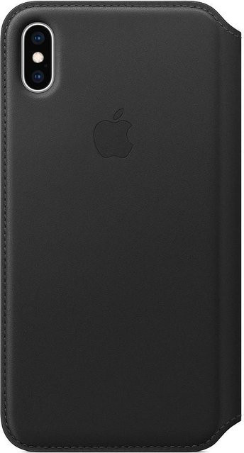 Apple iPhone Xs Max Leder Folio Handyhülle in Schwarz - Bild 1